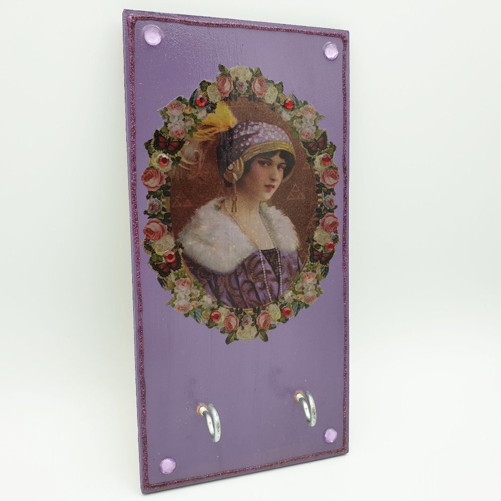 Wall Mounted Key Hanger With Hooks Handmade Wood